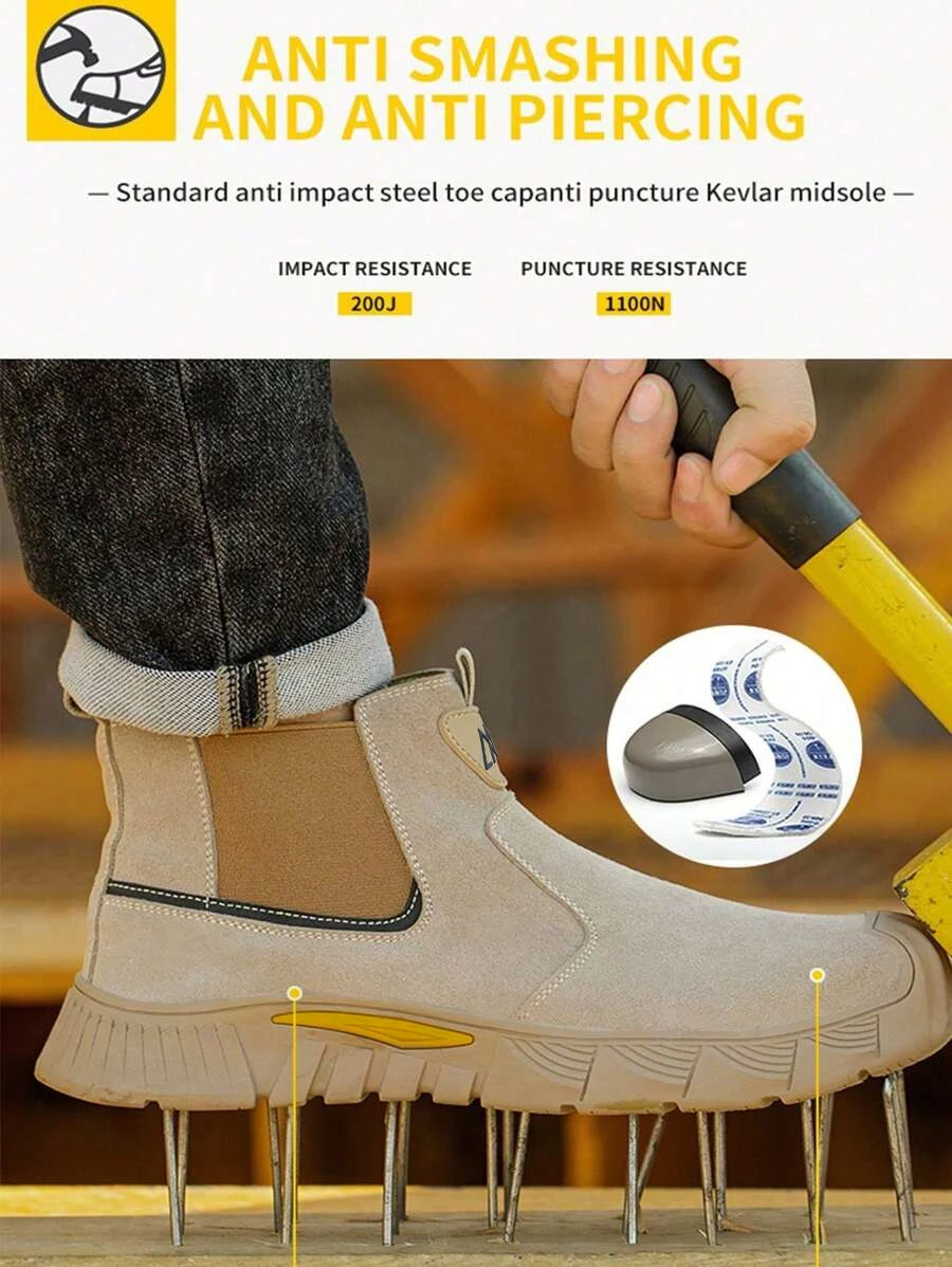 Wear Resistant Durable Steel Toe Work Shoes for Men Women Impact Resistant Steel Toe Cap Lightweight Comfortable Industrial Safety Sneakers All Seasons Construction Footwear Full Sizes Available Perfect Father’s Day Gift for Hard Workers