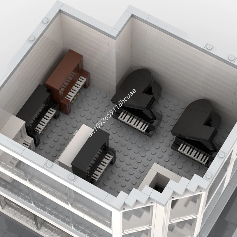 1531pcs MOC Piano Store Modular Buildings Interactive Building Kit Designed for Parent Child Collaboration Christmas Gift