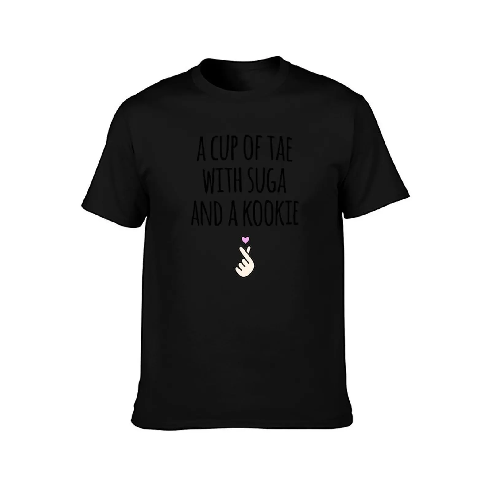 A Cup of Tae with Suga a Kookie Korean Hangul T-Shirt, Summer Casual Cotton Tee, Oversized Streetwear Tops, Unisex Men Women