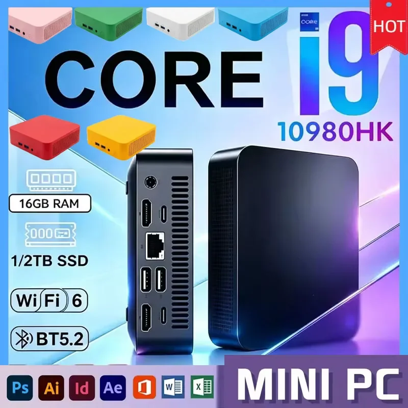 NEW MINI PC Windows 11 Intel Core I9 10980HK Intel N150 8GB 16GB RAM 1TB 2TB Mini Computer Dual WIFI 6 Mini Gaming Pc Desktop