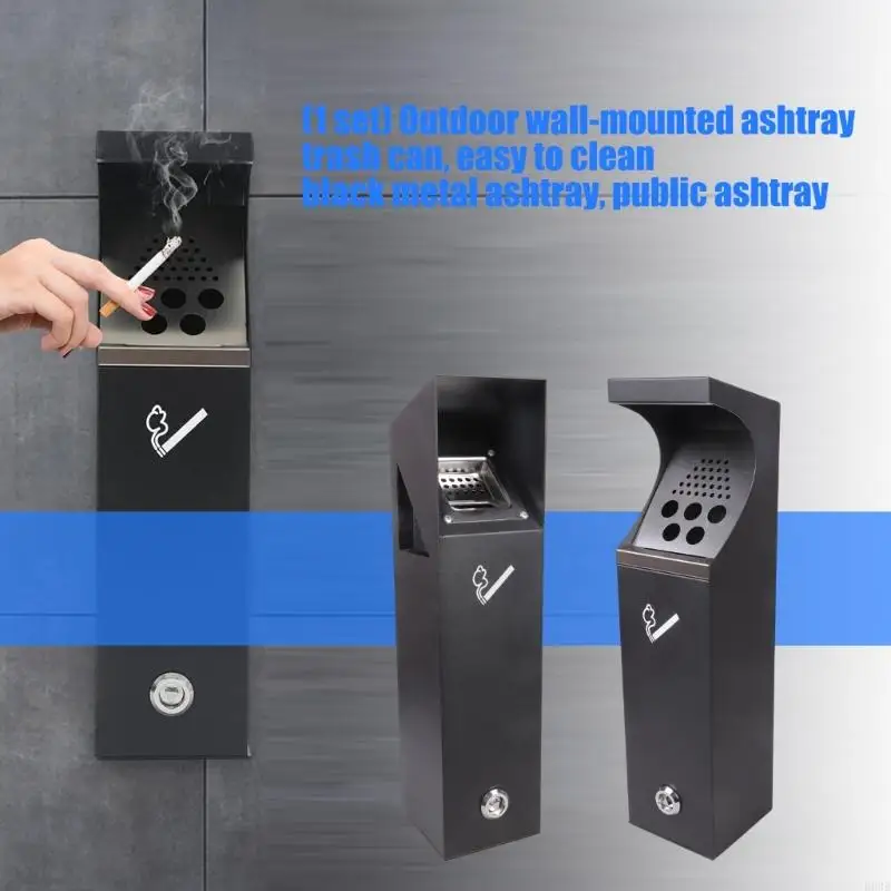Outdoor Wall Mounted Trash Can With Easy Installation And Bottom Opening Design For Quick Cleaning For Various B03E