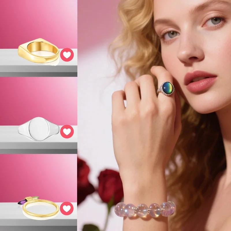 

S925 MOTO Women's Ring Matching Design of The Same Necklace, Studs, Bracelet Suitable for Holiday Gift Party Routine