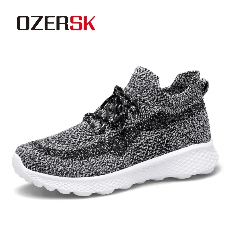 

OZERSK Men Socks Shoes Flywire Fabric Comfortable Fashion Travel Walking Lightweight Soft Bottom Sneakers For Men Size 39-46