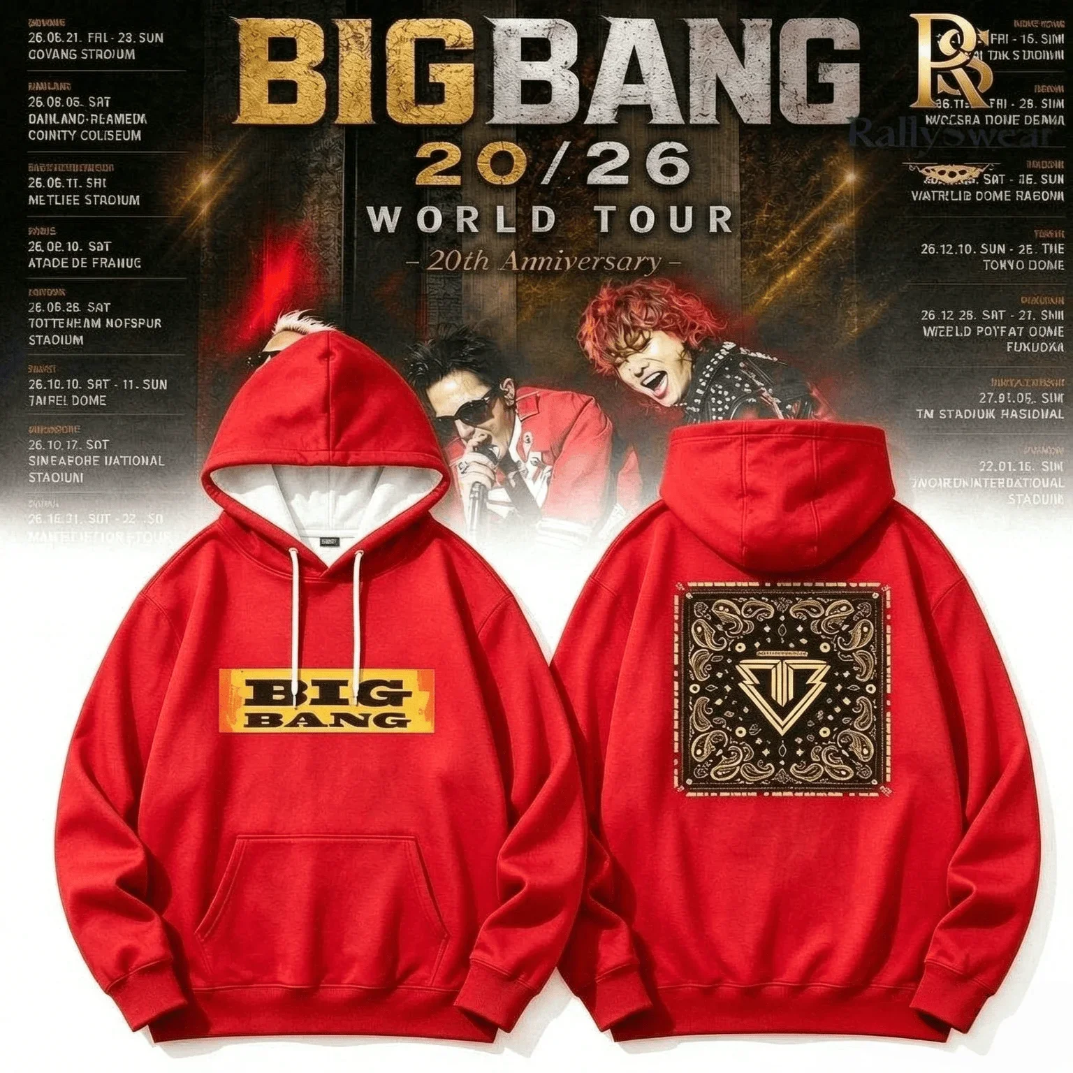 Kpop Big Bang 20th Anniversary World Concert Tour Hoodies for Women Fans' Peripheral Gifts Oversized Y2K Couple Sweatshirts