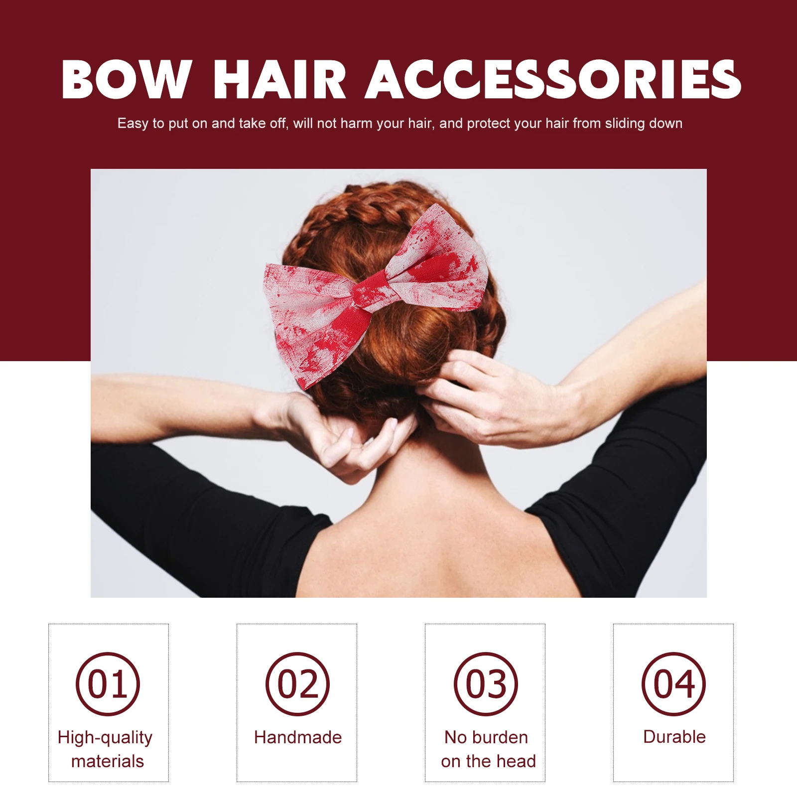 

2Pcs Halloween Bow-Knot Clips Lovely Hair Accessories Festival Party Decoration Gift Halloween Hair Clip Bow-Knot Clip