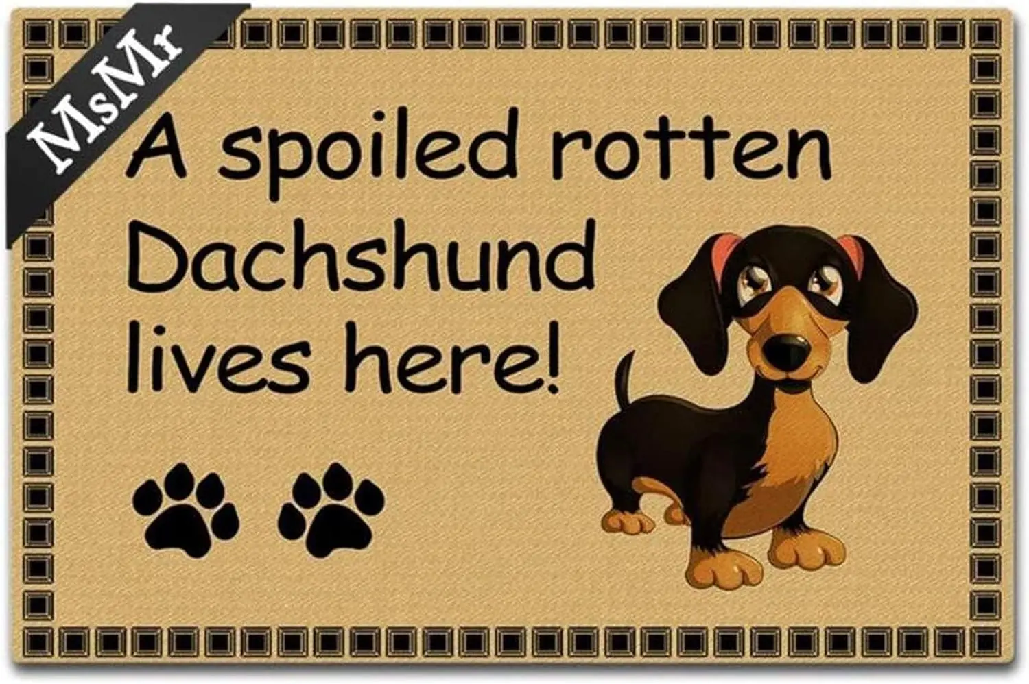 A Spoiled Rotten Dachshund Lives Here Entrance Doormat Anti-slip Rubber Floor Mat Ins Style Decorative Rug,Dog Door Mat