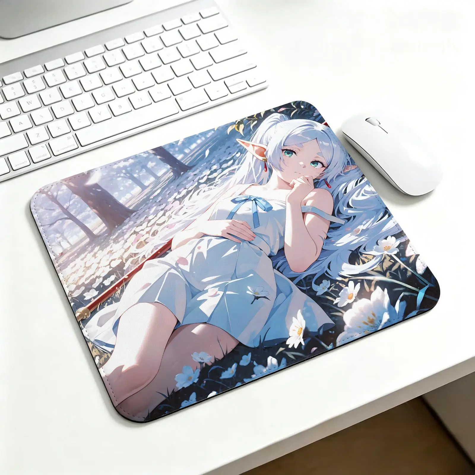 Regular gaming mouse pad Office mouse pad Laptop desk mat Stitched edge Frieren Beyond Journey's End S/M/L size mouse pad
