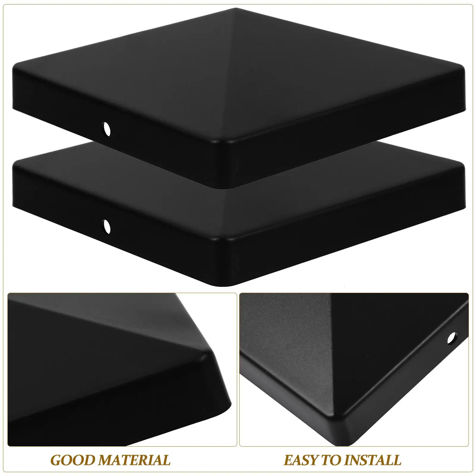 Description Picture 3 of item12 Pcs Reusable Fence Post Caps Cover Water Proof Column Railing Cover Column Plastic Black Accessories Plastic for Guardrail