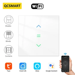 QCSMART Tuya Smart Life WiFi Curtains Blinds Switch Roller Shutters Motor Switch Backlight App Control Google Home Alexa Voice