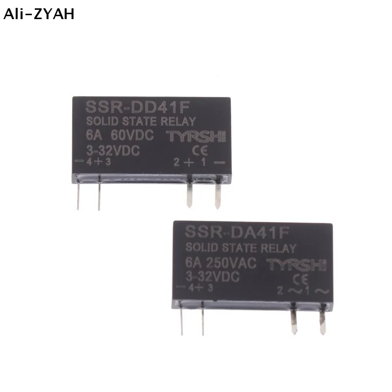 SSR-41FDD/41FDA Halbleiterrelais DC zu DC Schlankes Relaismodul 3-32VDC 6A Mini-Relais Berührungsloses DIN-Schienen-Relais