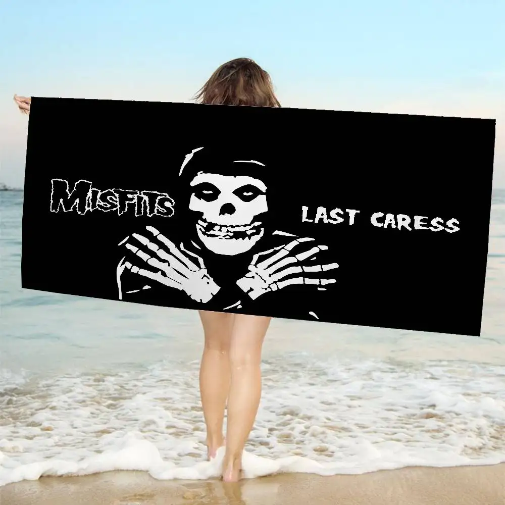 Punk Band The Misfits Big Microfiber Beach Towels Quick Dry Towel Sand Beach Towels Pool Towel for Travel Swim Pool Yoga
