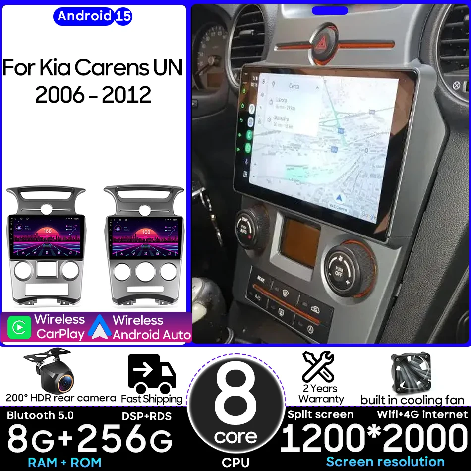 

Android 15 For For Kia Carens UN 2006 - 2012 Car Multimedia Player Carplay Auto Head Unit Radio Video Stereo Navigation GPS 2din