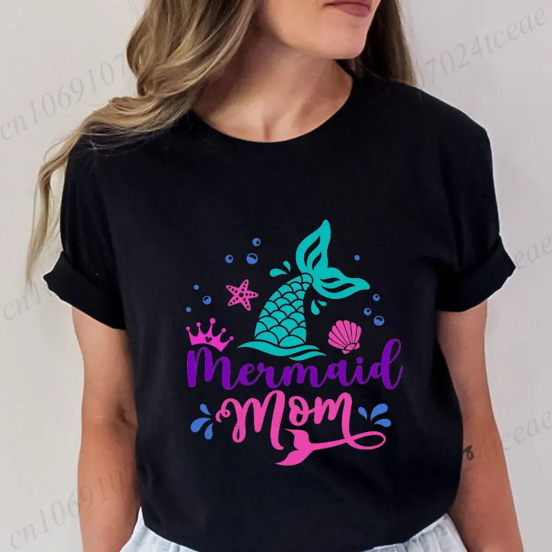 Custom Ages Mermaid 1-9 Years Girls Birthday Family Party T-Shirts, Matching Tees for Mom, Dad & Kids, Mermaid Squad Designs