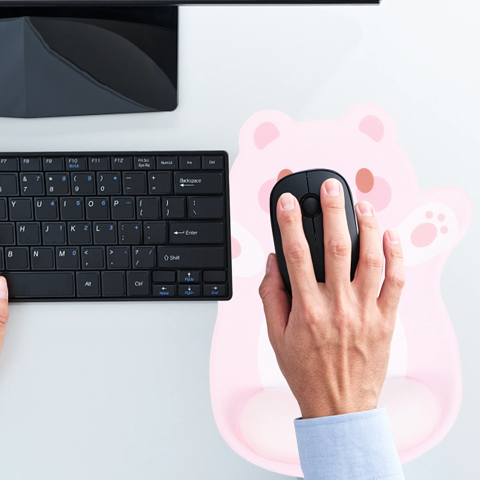 

Ergonomic Mouse Pad With Wrist Support Large Non-Slip Base For Gaming Laptop Desktop Waterproof Spandex Surface Computer