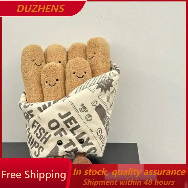 

new boxed french fry figurine simulation filled plush toy cartoon anime cute children's birthday gift fun doll