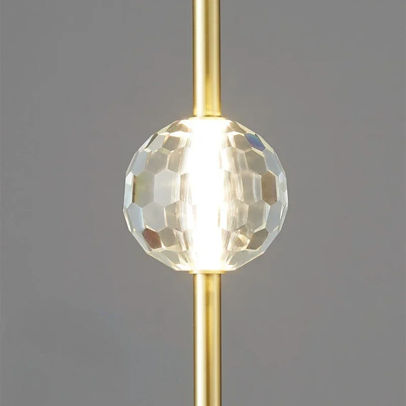 Modern LED Pendant Light, Cobre Lustre, Sala de estar, Sala de jantar, Cozinha, Luxo Cristal, Quarto, Luminárias interiores