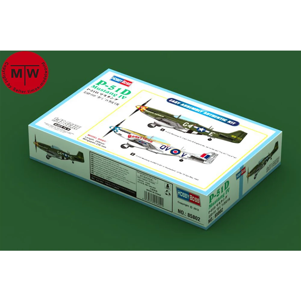 

HobbyBoss масштаб 1/48 P-51D Mustang IV военная пластиковая модель самолета в сборе # 85802