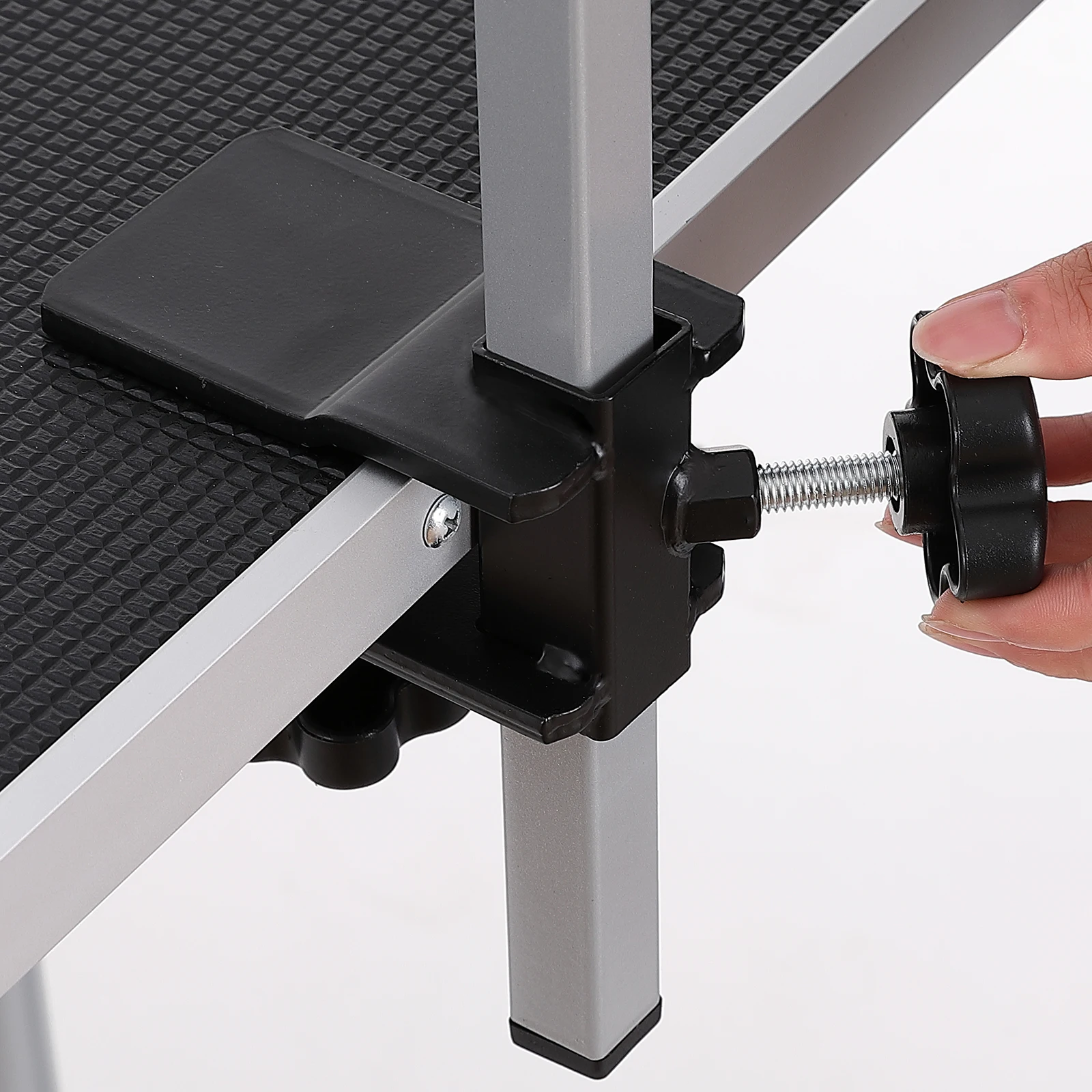 Pet Grooming Table Two Arms With Clamp, 46'' Dog Grooming Station, Foldable Pets Grooming Stand For Medium And Small Dogs, Free