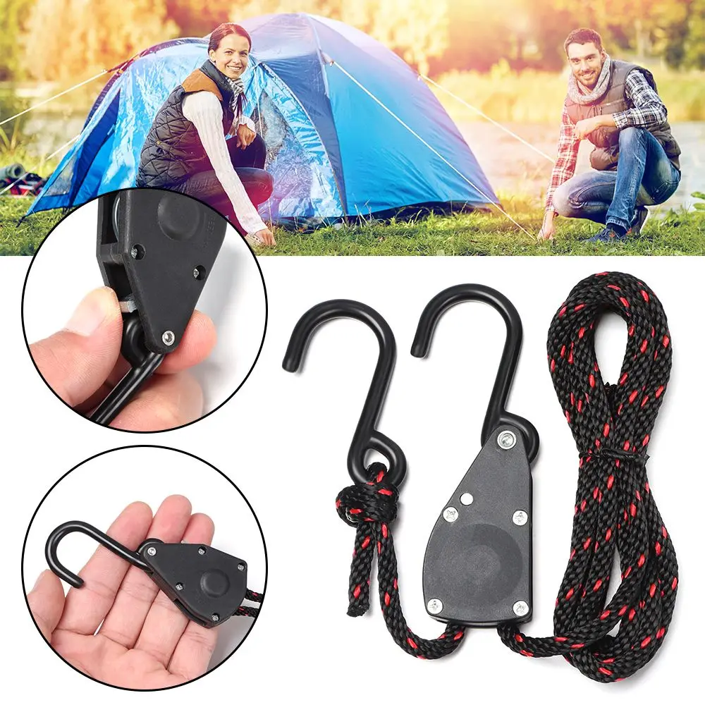 

1/4 1/8 Inch Camping Tool Awning Wind Rope Adjustable Rope Fastener Fixed Buckle Pulley Ratchet Hangers Tensioner