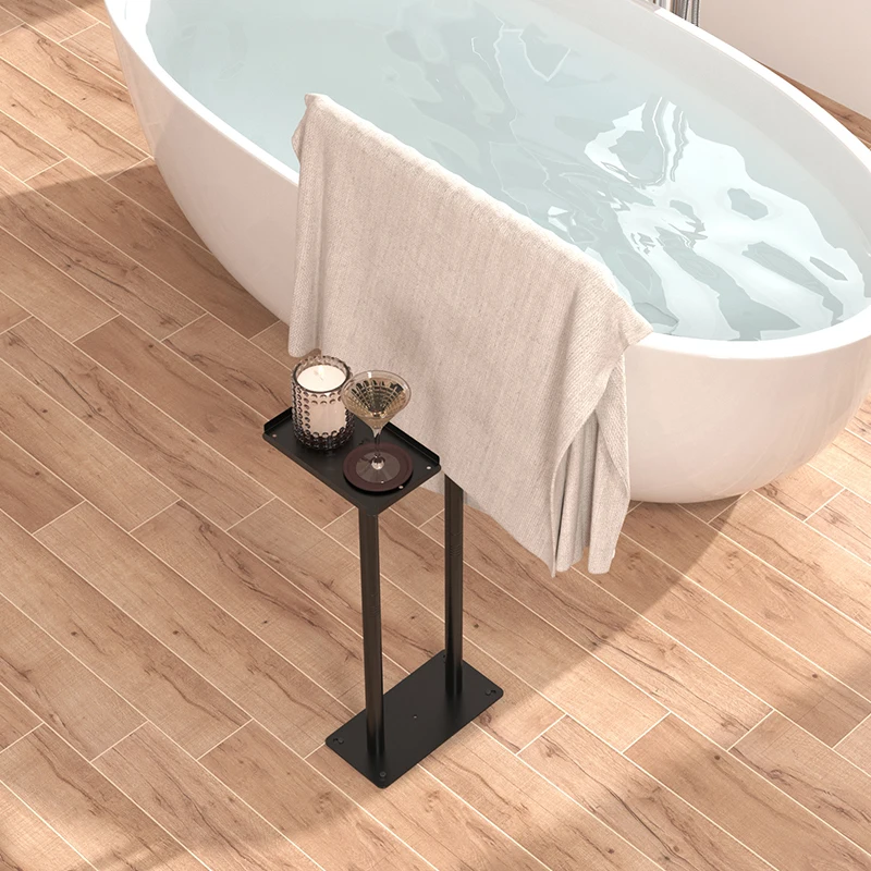 Floor Standing Towel Rack, Storage Rack, Vertical, Movable, Double Pole Non Perforated Towel Storage Rack