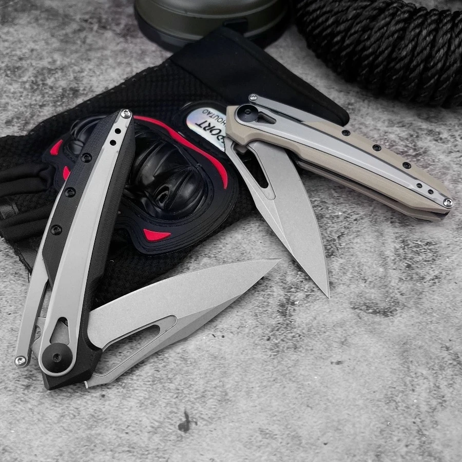 Z 0990 سكين جيب مدمج مع D2 شفرة 420 مقبض فولاذي + G10 قبضة التخييم في الهواء الطلق بقاء EDC الهروب أداة هدايا الرجال