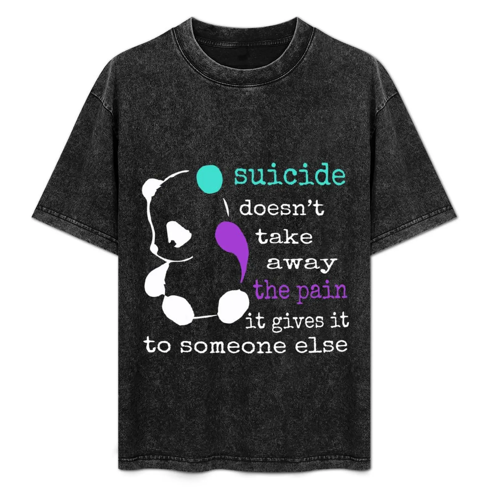 Suicide Pain Semicolon Gift Suicide Prevention Awareness T-Shirt anime plus sizes mens vintage t shirts