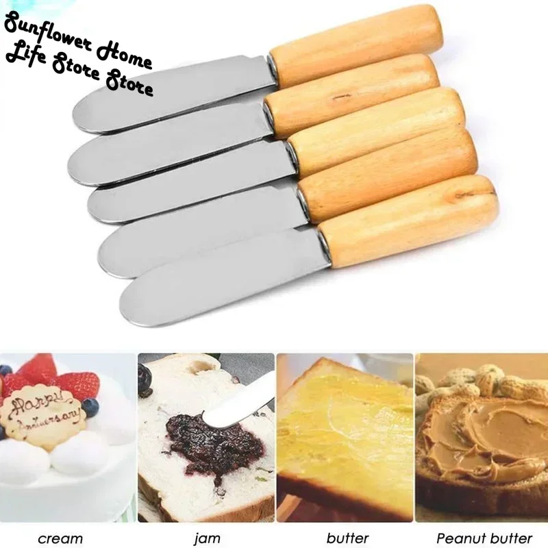 Mini Stainless Steel Spatula Plastic Handle Scraper Knives Breakfast Sandwich Cheese Slicer Spreader Butter Knife Kitchen Tools