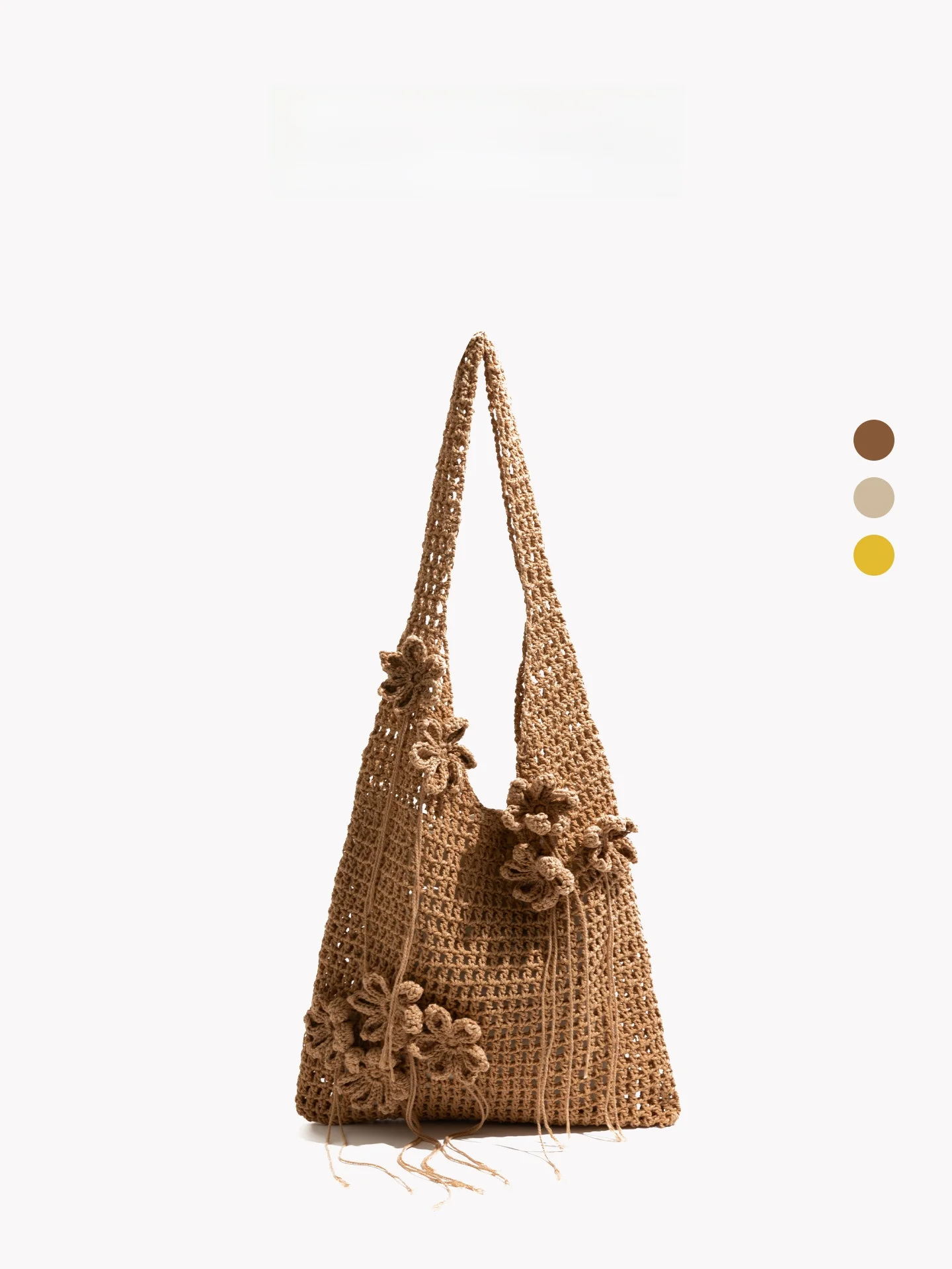 

Retro Handwoven Orange Girl Summer 2026 Large Capacity Casual Single Shoulder Bag Hollow out Lazy Tote Bag Soft Fabric Polyes...