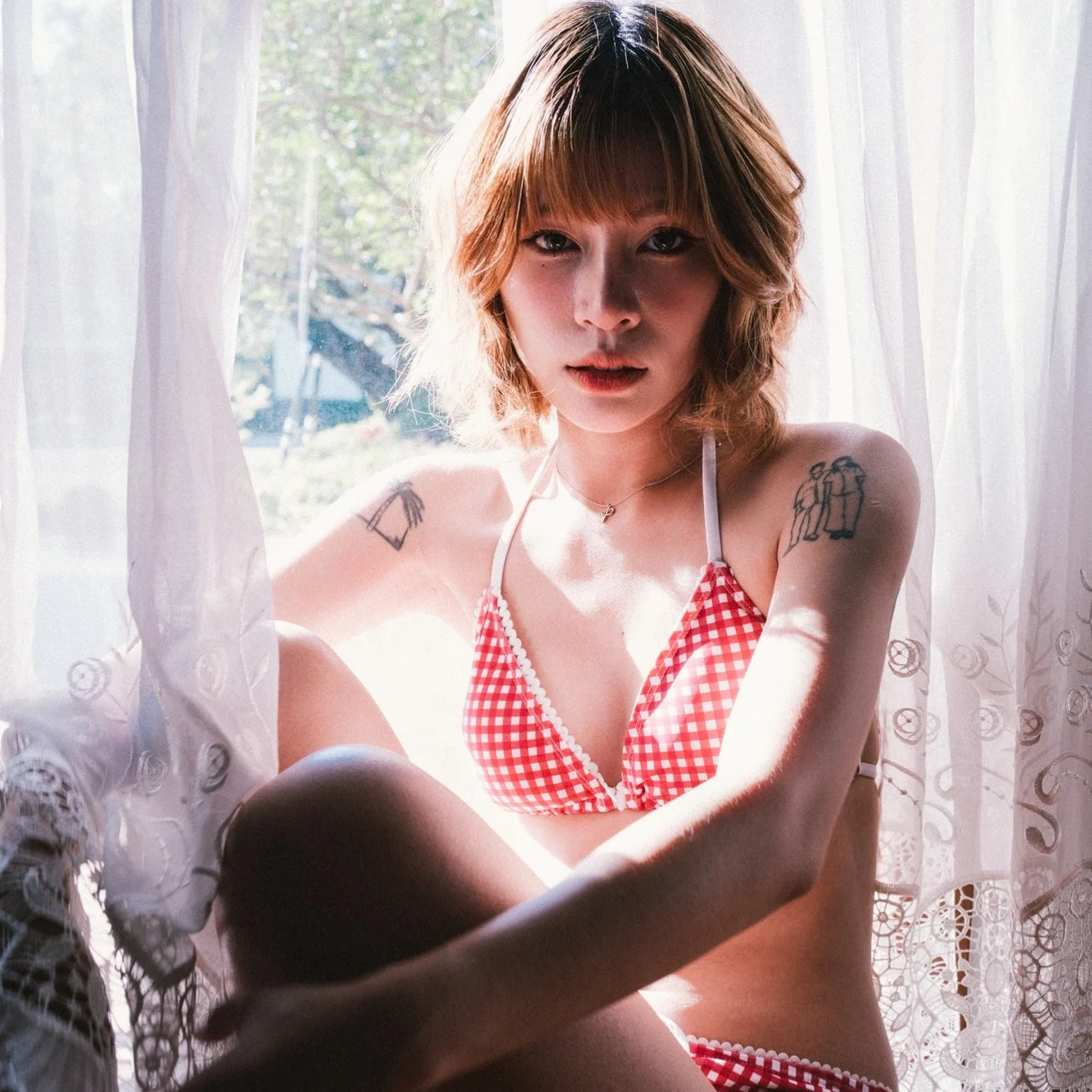 

2026 New High-Waist Unique Beautiful Plaid Bikini Women's Swimwear for Hot Spring Vaion And Fitn e Swimsuit