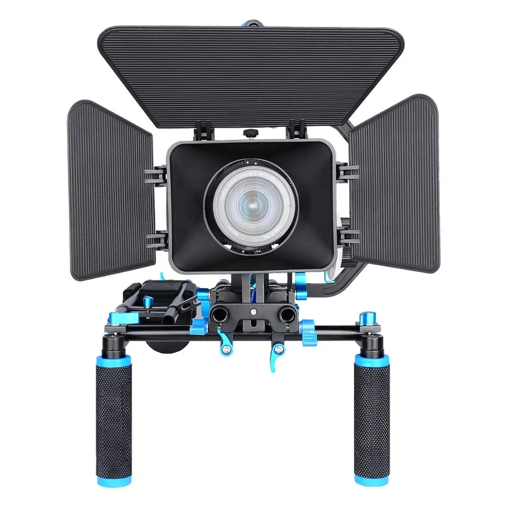Pro dslr vídeo rig filme kit ombro montar rig siga foco fosco caixa c forma suporte gaiola alça superior para câmera dslr filmadora