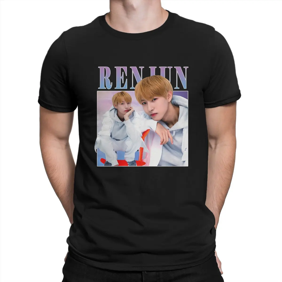 Renjun Man's TShirt NCT-127 Crewneck Short Sleeve Fabric T Shirt Funny Top Quality Gift Idea