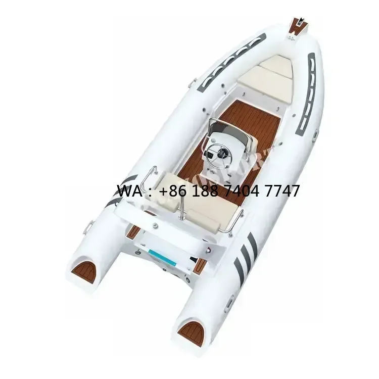 Hot Selling Fiberglass 480cm Rib Inflatable Fishing Boat Black White Marine Boat for Sport Fishing