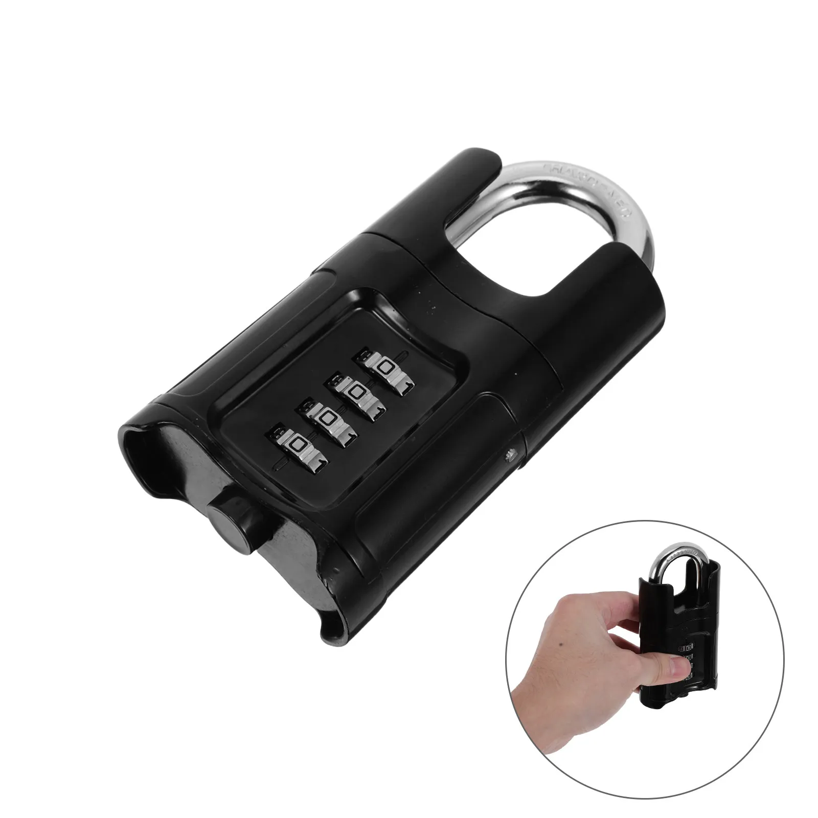 Waterproof 4-Digit Combination Padlock Zinc Alloy Heavy-Duty Thickened Shackle Weatherproof Lock for Outdoor Gates Sheds Garage