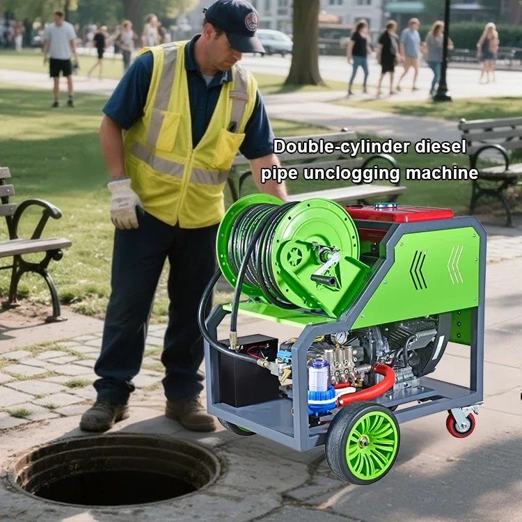 LICHIMA 200Bar Diesel Engine High Pressure Drain Pipe Pipeline Clean Sewer Sewage Jetter Jetting Machine for Sale