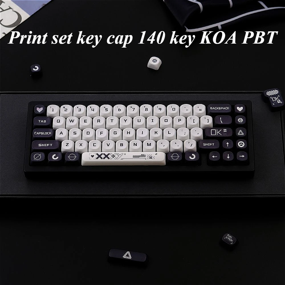 Printing set, keycap 140 keys KOA PBT for 61/64/87/104/108Keys GMK67 gaming mechanical keyboard