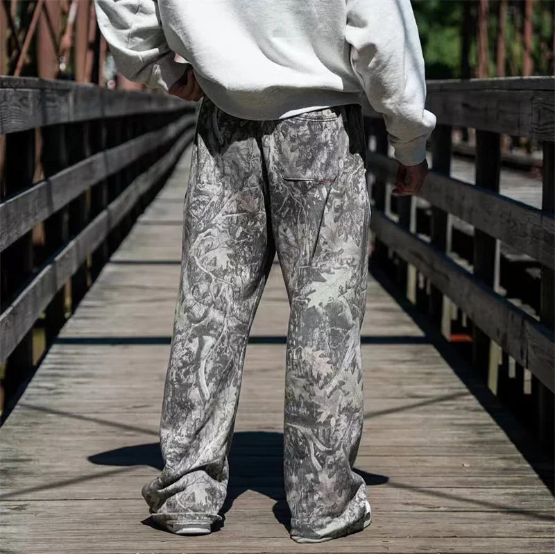Men jungle camouflage Casual Pants Wide Leg Pants Breathable running American size trousers loose Large size men sweatpants