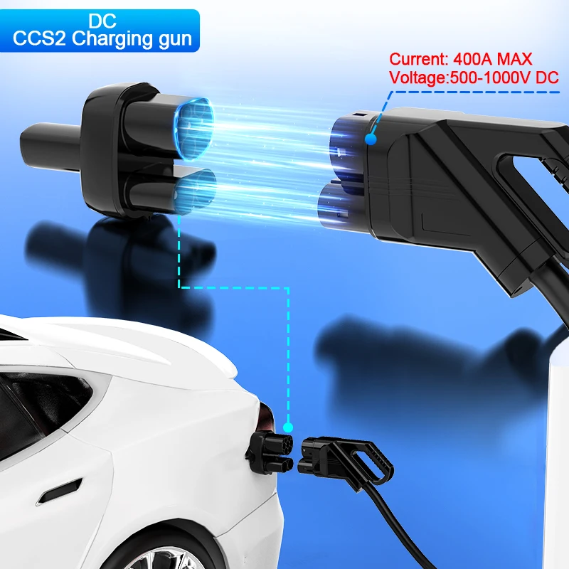CCS2 إلى NACS EV مهايئ شاحن التيار المتناوب 32A تيار مستمر 400A CCS2 إلى تسلا شحن السيارات 500 فولت-1000 فولت تيار مستمر 110 فولت-250 فولت محول التيار المتردد لنموذج Y/S/3/X