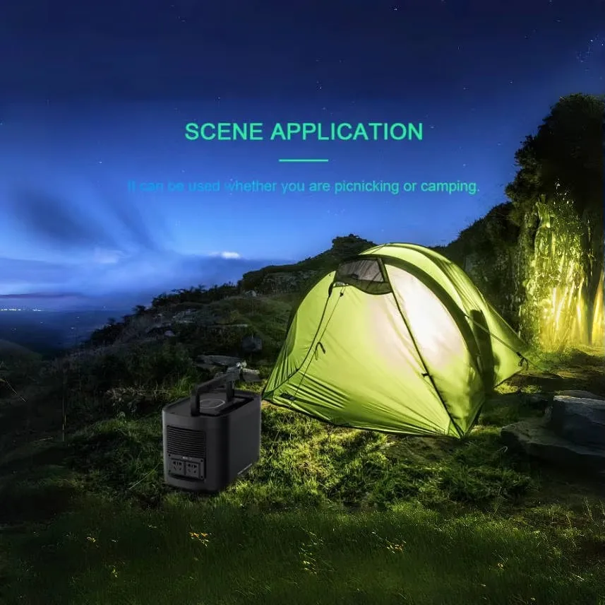 Portable 600W-1000W Large Capacity Station 220V MPPT Pure Sine Wave Jump Starter Camping Road Trip Emergency Vehicle