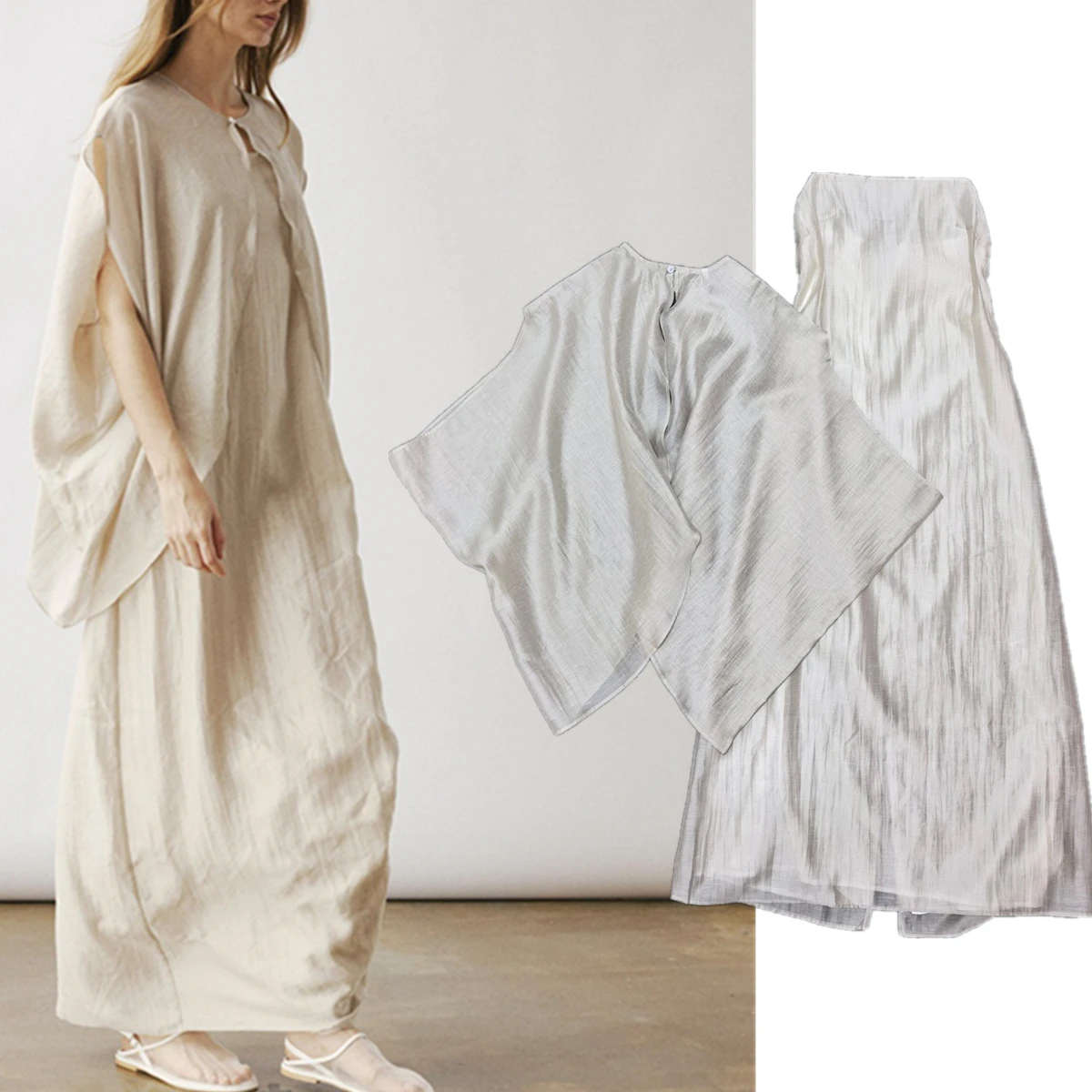 Maxdutti Conjunto de Vestido de Fiesta con Tirantes y Capa, Vestido de Verano, Ropa de Mujer, Conjuntos de Pantalones, Nuevo Conjunto de Dos Piezas, Traje de Mujer, Ropa Mujer
