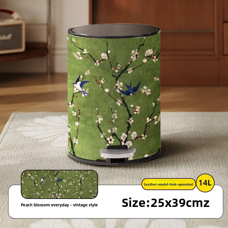 YFY Stainless Steel Trash Can High Value Flower Home French Vintage Bucket with Lid