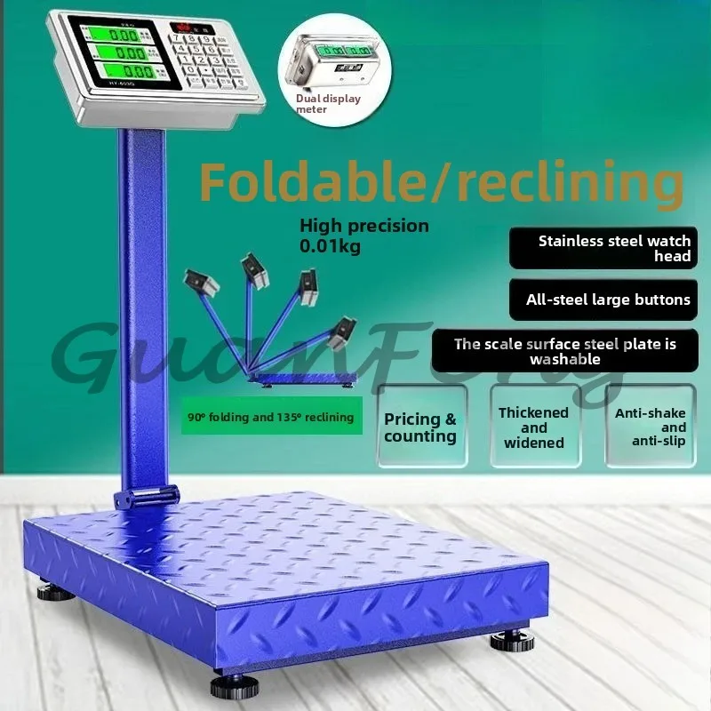 Multifunctional Electronic Platform Weighing Scales, 100kg-150kg Household and 300kg-600kg Commercial Desktop Scales