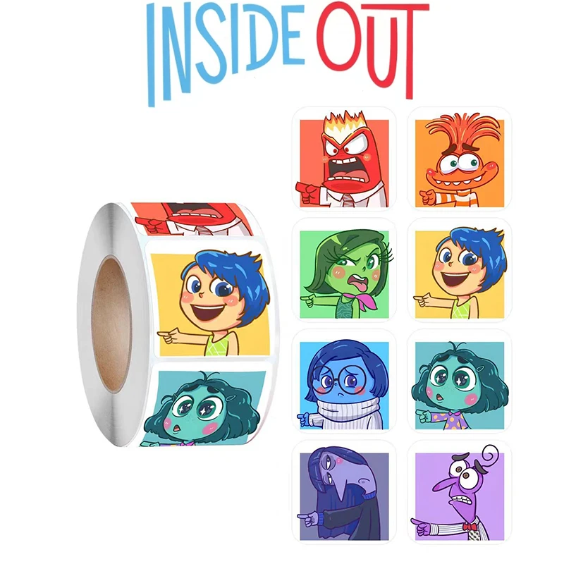 500PCS New Inside Out 2 Stickers Cute Cartoon Anime Figure Image Cup Luggage Stationery Decoration Waterproof Kawaii Sticker