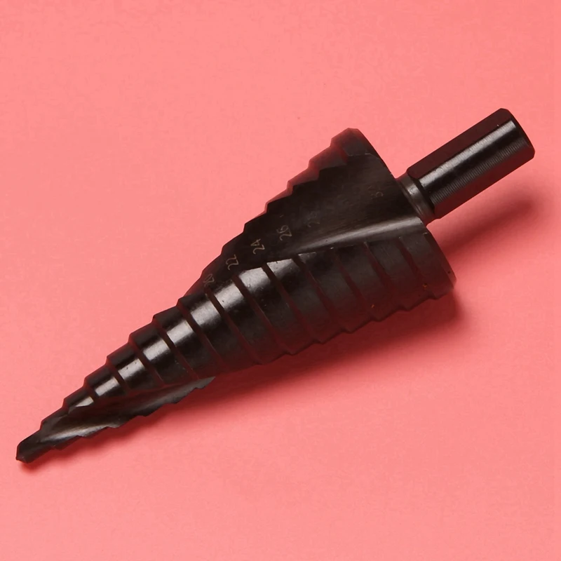 Conjunto de brocas passo cobalto HSS, alta velocidade de nitrogênio, espiral de aço para cone, cortador de haste triplo, 4-32mm, 6 peças