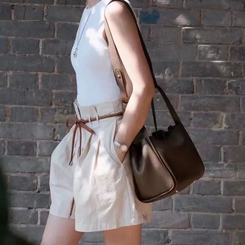 Handbags Crossbody Bags for Women Shoulder Bag Purses and Handbags Vegetable Basket Series Cowhide Fashion Повседневная Сумка