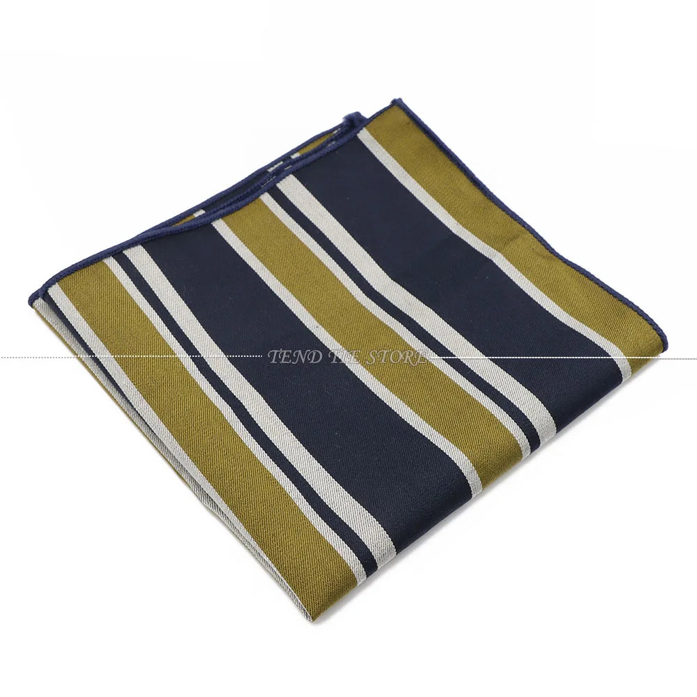 Classic Striped Cotton Pocket Square for Men
