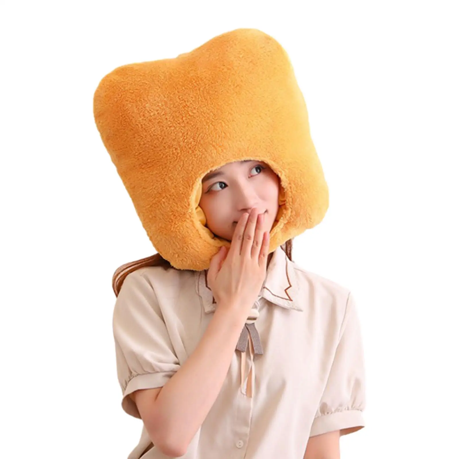 Chapéu de pelúcia de frango frito laranja fofo boné de fantasia engraçado para meninos meninas festa e adereço fotográfico