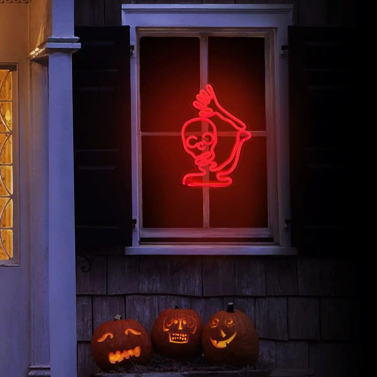 Halloween Skeleton LED Neon Light, Sinal do crânio, Decoração da parede do quarto, Festa de Halloween