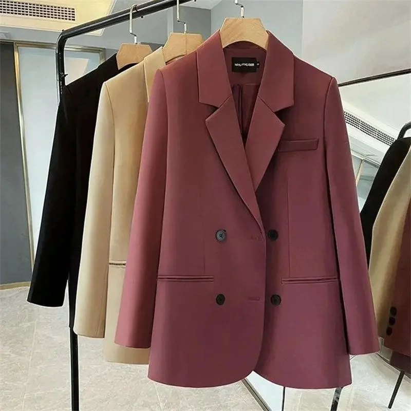 

Spring Autumn Women Blazer All-match Casual Turn Down Collar Long Sleeve Suit Jacket For Women Outerwear Office Lady Blazers