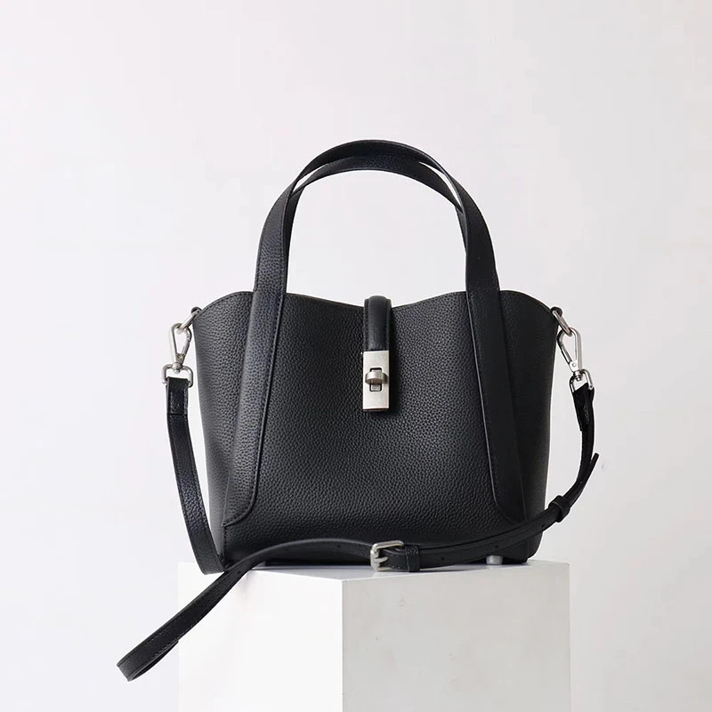 

Best-selling Europe America Basket Bag New High-end Tote Bags High-quality Cowhide Shoulder Bags Simple Versatile Crossbody Bags