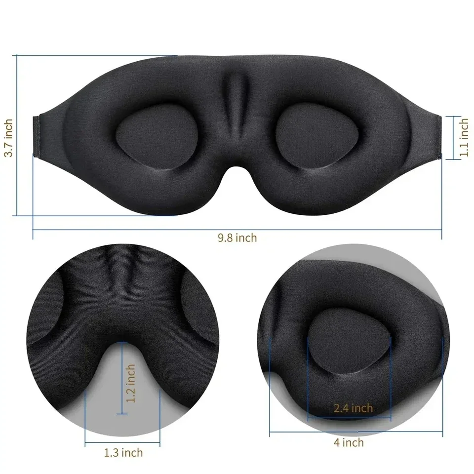 3D Eye Mask Adjustable Suitable for Men and Women with No Pressure on the Eyes Breathable and Light Blocking Eye Mask Black